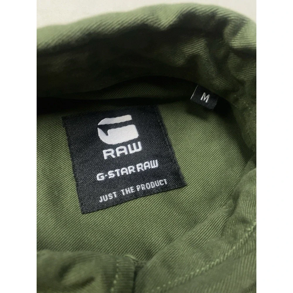 DEUS EX MACHINA G-Star Raw Logo Patch Cargo Shirt Jacket Green Military Mens M